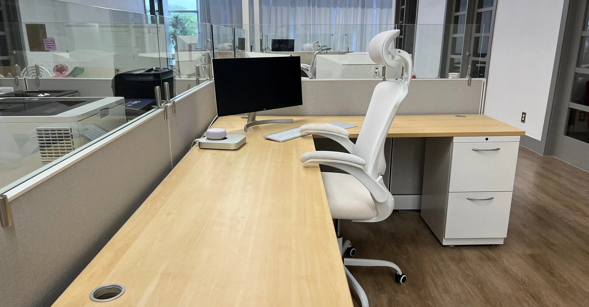 Dedicated desk workspace at Sparkles Coworking